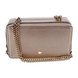 Like New Rare Kate Spade Metallic Gold Double Sides with Zipper/Gold Chain